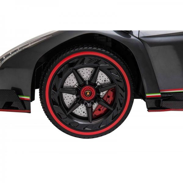 E Street Car Lamborghini Veneno schwarz 2 Sitzer 12V 2.4 GHz Leder EVA